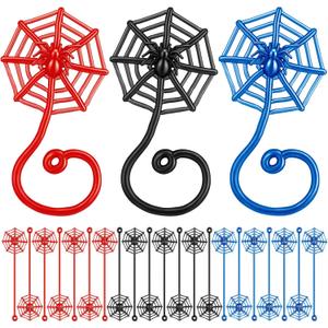 30 Pcs Sticky Spider Web Party Favors Bulk Easter Basket Stuffers Egg Fillers Goodie Bag Stuffers for Classroom Prizes Birthday Party Supplies (Red Blue and Black)
