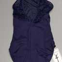 Limiles Women's Halter Neck Bodysuit Keyhole Back Gymnastic Ballet Dance Leotard Tops Dancewear Costumes (Navy Blue, S)