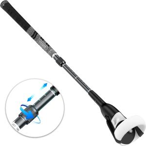 YOGES Adjustable Length VR Golf Club Handle Compatible with Oculus Quest 2 Accessories, Virtual Reality Controller Attachment, Simulator Real Golf Game Bat Adapter for Golf+, Walkabout Mini Golf (Black/Grey)