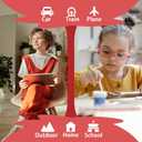 Kids Earbuds with Storage Case for Back to School, Earbuds for Kids in-Ear Headphones of Electronics Wired 3.5mm with Mic Microphone, Lovely Gifts for School Girls and Boys (Steven, Red)