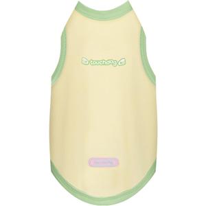 Touchdog Dog Cooling Shirt, Breathable Sleeveless Dog Shirts for Small Dogs, UPF 50+ Sun Protection Lightweight Quick-Dry Summer Vest Tank Top, Light Yellow,Size L