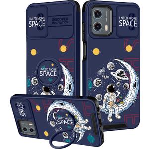 Funermei for Moto G 5G 2024 Case - Women Girls Cute Phone Cover Girly Pretty Aesthetic Astronaut Space Unique Design with Camera Cover and Ring Stand Funda for Motorola G 5G 2024