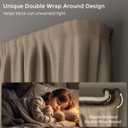 Double Curtain Rod 34-92 Inch, Black Wrap Around Blackout Dual Curtain Rods for Windows, Adjustable Heavy Duty Curved Spliced Room Darkening Double Rods, All Metal, Aluminium Bracket