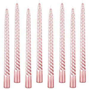 Kemladio 8 pcs 10 inch Taper Candles,Burning Unscented Tapered 7.5 hrs,Fancy Dinner,Tall Candle Sticks, Halloween Party Decorations (8pcs, Pink)