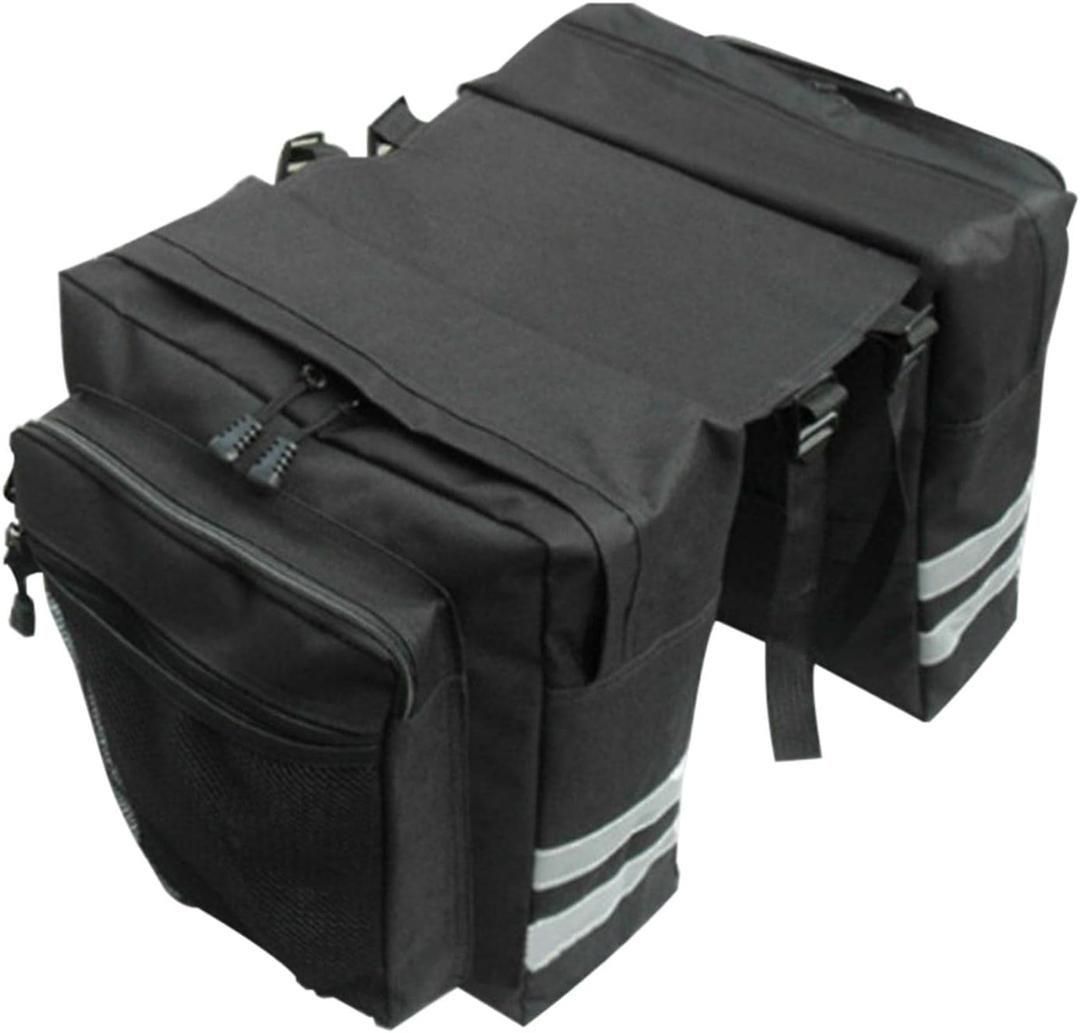 Bike Panniers Bag, 30L Waterproof Bicycle Trunk Bag Ebike Saddle Bags Bike Rack Bag with Reflective Trim Professional Cycling Accessories for Grocery Shopping Commuter(black)