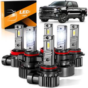 unionlux Fit for 2007-2015 Chevy Silverado High Low Beam Fog Lights Bulbs Combo, Upgraded +1000% 72000LM Super Brighter 6500K White, 1500 2500 3500HD Chevy Silverado Accessories, Pack of 6