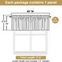Lecloud Dark Grey Valance for Window Curtains 16 Inch Length, Light Filtering Privacy Farmhouse Rustic Kitchen Curtain, Home Decor Drapes with Rods Pocket for Bedroom Dining Room, 60" W x 16" L