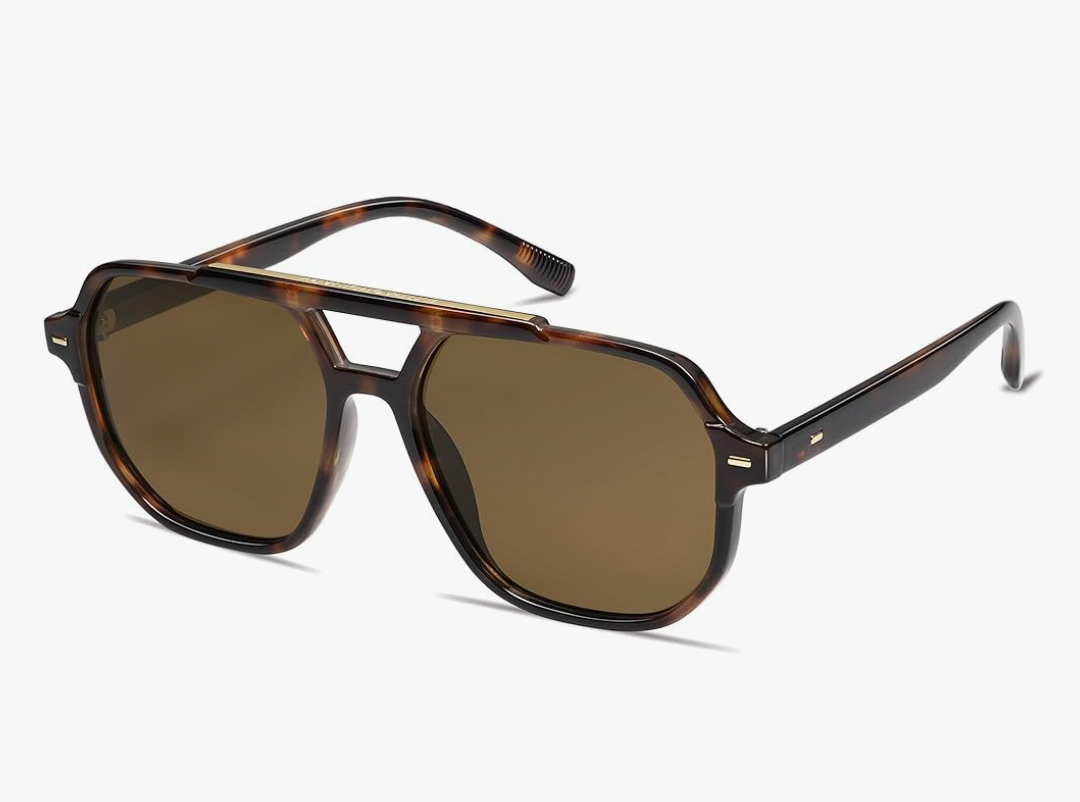 SOJOS Retro Trendy Aviator Polarized Sunglasses Men Women Vintage 70s Square Stylish Frame Sun Glasses SJ2283