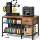 3D Printer Stand with Filament Storage Heavy Duty Metal 3D Printer Table with Drawer and Power Hub for Workshop, Studio, and Office, 43" L 24" W 32" H