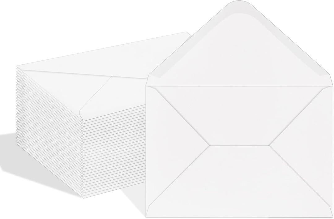 A7 Envelopes 100 Pack White 5x7 V Flap Invitation Envelopes for 5x7 Photos,Cards, Birthday, Weddings, Graduations, Announcements, Baby Shower 5.28 "x 7.13"(white)