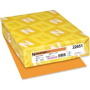 Neenah Astrobrights Color Paper, 8.5 x 11, 24 lb/89 gsm, Cosmic Orange, 500 Sheets (22651)