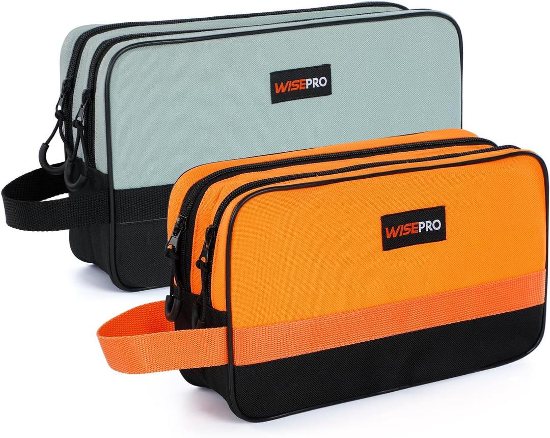 2 PCS Tool Pouch Zipper Bag, Dual Compartments Waterproof 600D Small Tool Bag, Multipurpose Utility Small Tool Pouch for Tool Organizers and Storage