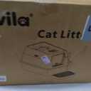 Extra Large Stainless Steel Litter Box with Lid, High Sided Enclosed Metal Cat Litter Pan, Dog Proof Front Entry Top Exit, Odor Control Easy Clean Leak Proof, Includes Mat, Scoop & Step, Black