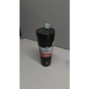 Manna Insulated Tumbler 1 Straws Stainless Steel Water Bottle Vacuum Travel Mug Coffee Cup,Black