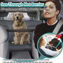 Dog Car Barrier Escape-Proof, 50" Wide Car Divider for 2nd 3rd Row Seats & Cargo Area, Durable Back Seat Car Gate Trunk Barrier with See Through Net Mesh for Small Trucks & SUV & Mid-Sized Vehicle