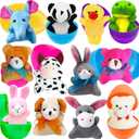 Prefilled Easter Eggs Filled with Stuffed Plush Animals Toys Inside for Easter Basket Stuffers, Easter Egg Hunt, Kids Classroom Prizes