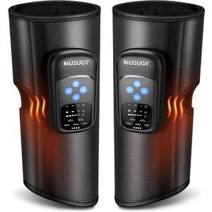 Cordless Calf Massager with Heat and Compression : Rechargeable Leg Compression Massager with 5 Modes, 5 Intensities for Pain Relief and Circulation - Calf Massage Device for Muscle Recovery