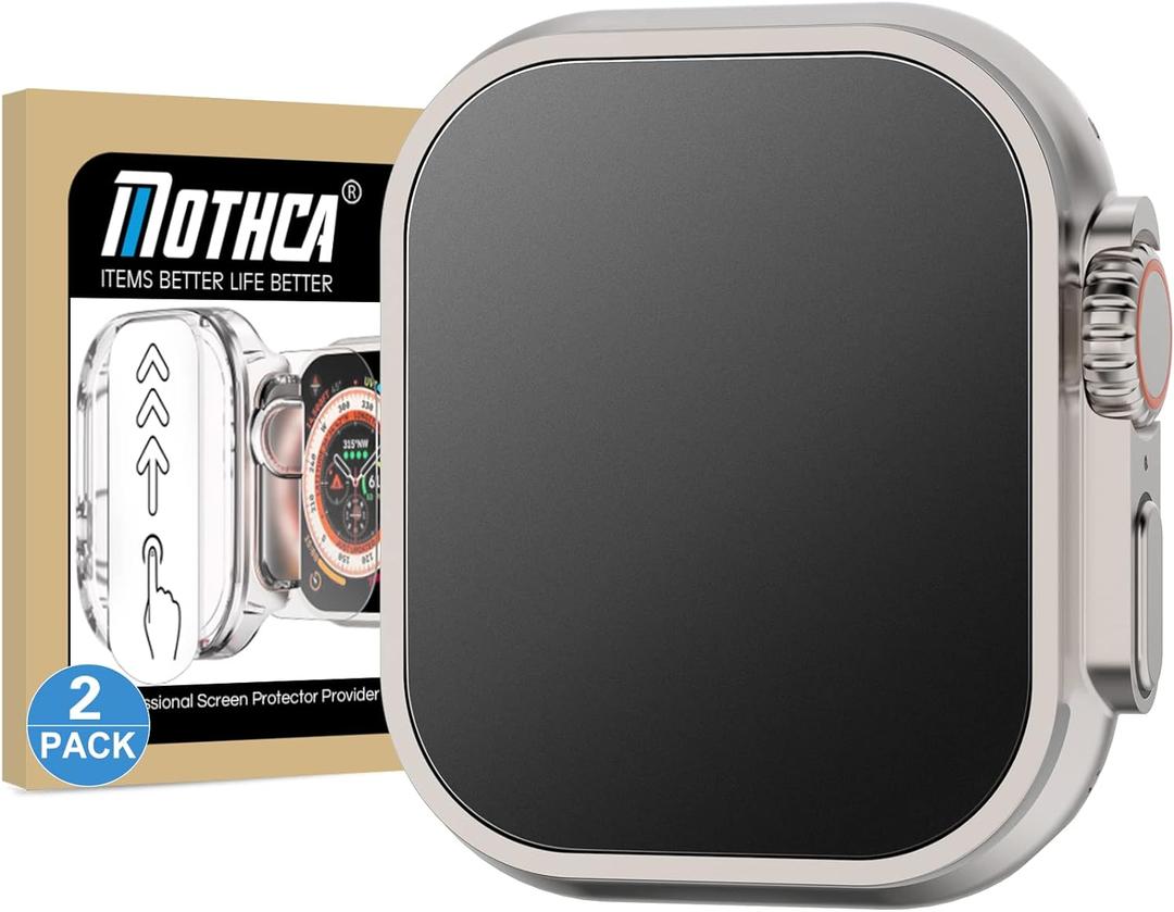 Mothca 2 Pack Tempered Glass Matte Screen Protector for Apple Watch Ultra 3 (2025) / Ultra 2 / Ultra (49mm) [Quick Fit Case] Auto-alignment HD Clear Touch Sensitive Anti-Scratch 9H Matte Glass Film