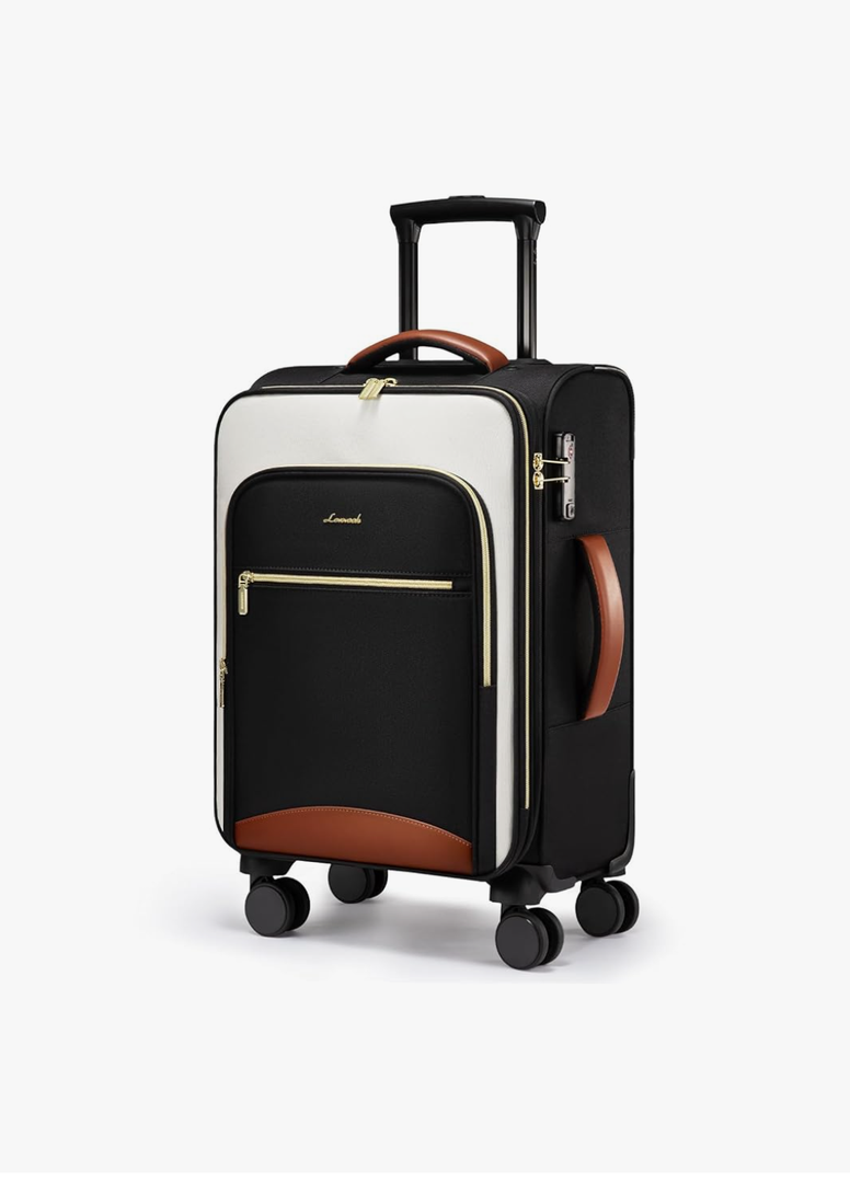 LOVEVOOK Carry On Luggage 22x14x9 Airline Approved, 20 Inch Softside Suitcases with Wheels, Lightweight Spinner Carry on Suitcase with TSA Lock, Water-Resistant Large Capacity Luggage for Travel