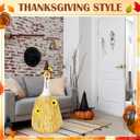 Porch Goose Outfit Scarecrow Porch Goose Costume with Felt Hat Raffia Straw Dress Sunflower for 23" Cement Plastic Geese Thanksgiving Outdoor Statue Patio Yard Lawn Art