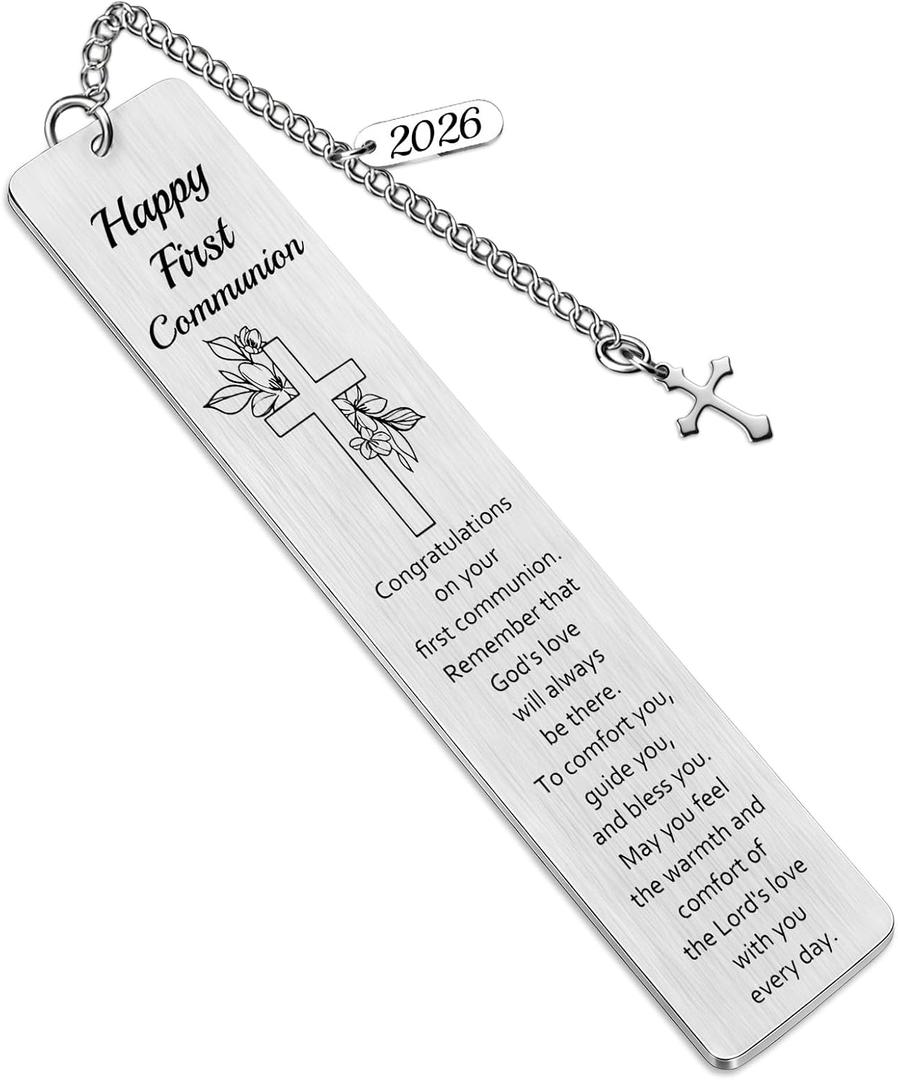 First Communion Gifts for Women Men First Communion Bookmark Christian Gifts for Women Religious Gift for Friends Sister Daughter Son Baptism Confirmation Bookmarks