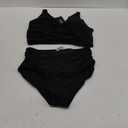 Daci Plus Size Two Piece Swimsuits - Women High Waisted Bikini Tummy Control Bathing Suits Knot Twist Swimwear 2025 (Medium, Black)