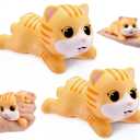 Hungdao 2 Pcs Orange Cat Tabby Stress Toys PU Foam Cat Stress Balls Squeeze Sensory Toys Funny Appreciation Gift for Anxiety Relief Prize Fidget Party Favor Adults Cute Office Desk Accessory