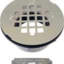 Westbrass D206P-05 2" No-Caulk PVC Compression Shower Drain with 4-1/4" Round Grid Cover, Polished Nickel