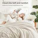 Litanika Comforters Beige Oversized King Size, 3 Pieces Lightweight Solid Bedding Comforter Set, All Season Fluffy Bed Set (120x98In Comforter & 2 Pillowcases)