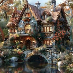 YULIDECO Landscape Diamond Art Kits for Adults,5D Diamond Art for Beginners, DIY Full Drill Diamond Painting Kit, Home Wall Decor Diamond Painting (13.78x13.78 Inch)