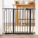 Regalo Safety 29-38.5" Baby Gate for Doorways & Bottom of Stairs, Pressure Mounted Baby Gate with Door for Babies, Toddlers & Pets, Tested & Safe for 30 Years, American Designed, American Owned, Black