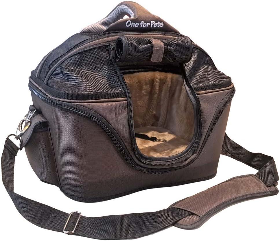 The Deluxe Cozy Pet Carrier, Brown, Mini (16.5"L x 12.5"W x 11.5"H)