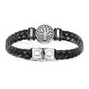 Dreamtimes Yggdrasil World Tree of Life Bracelet Mens Leather Bracelet Braided Religious Mens Cuff Bracelets Alloy Viking Cuff Bangle for Women Men Father's Day Jewelry (Black)