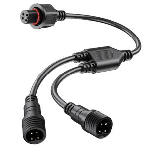 Y-Splitter for Govee Outdoor Flood Lights, (1 Female to 2 Male) Extension Cable Compatible with Govee H7057 H7058, H7062 H7060 H7061, 4-Pin Replacement Cord for Patio, Backyard, Balcony