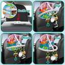 OKOOKO Car Seat Toy Rear Facing Car Seat Toy Baby Travel Toy Double-Sided with Baby Mirror Plush Toys Rattle Teether Thickened Pad Adjustable Sensory Toy for Newborn Infant