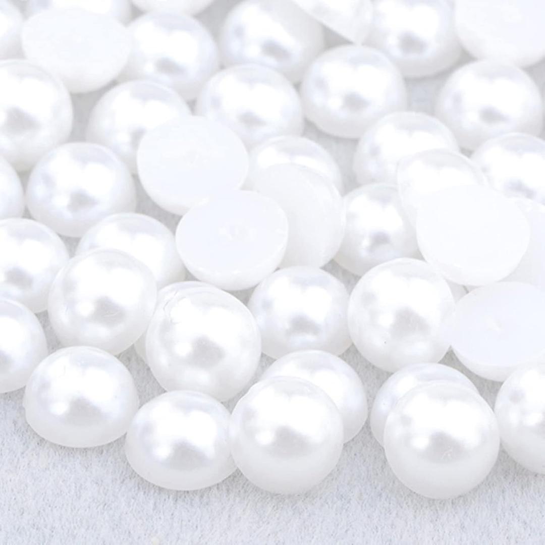 100PCS 18mm Large Flat Back Pearls, White Big Flatback Round Half Pearls for Crafts, DIY Projects, Wedding Art Decorations