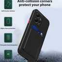 Compatible with Redmi Note 12 4G Case Silicone with Card Holder Black, for Redmi Note 12 4G Phone Case Silicone Liquid Shockproof Protective Slim Cover (Black)