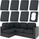 hyha 8Pcs Patio Cushion Covers, Stretch Outdoor Couch Cushion Covers, Washable Outdoor Chair/Sofa Slipcovers for Patio Furniture Cushions Protector with Elastic Bottom(Dark Gray,Cover Only)