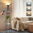 Luvkczc Upgraded Floor Lamp with 3-Tier Shelves & Remote, 69-inch Dimmable Standing Lamp with Adjustable Color Temperatures, Modern Torchiere Floor lamp for Living Room, Bedroom, Office