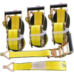 Ratchet Straps Heavy Duty (4PK) 2" x 30' x 10000 lbs J Hook Tie Down Strap Ratcheting for Truck, ATV, UTV and Trailer