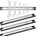 Navaris Set of 4 Magnetic Tool Holder Rack - 12 Inch Heavy Duty Garage Wall Holder Strip for Tools - Tool Bar with Magnet for Screwdriver, Wrench
