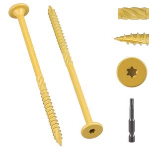 30 Pack 1/4 x 5 inch Heavy-Duty Structural Wood Screws, Star Drive, Rust Resistant Screws for Deck, Timber, Log, Landscaping, Black Epoxy Coated, Sharp Self Tapping Point, T30 Bit Included