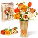 Roses Flowers Bouquet Building Set with Vase Compatible with Lego Bouquet, Botanical Collection for Home or Office Decor, Gifts for Valentine Mother's Day Birthday Christmas 868 PCS