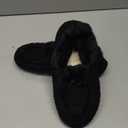 BARERUN Womens Slippers Fuzzy House Shoes with Faux Fur Lining Soft-lightweight House Slippers Socks Moccasin Slippers with Rubber Sole Indoor/Outdoor Size 39, Black