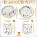OuMuaMua Large Wildflower Plates and Napkins Party Supplies for 100 Guests,10" x 12" Heavy-Duty Floral Paper Plates Set for Mother's Day,Baby Shower,Birthday,Tea & Garden Party Decor 2 Floral Designs