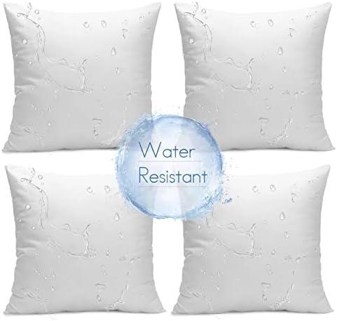 Ashler 20 x 20 Outdoor Pillows, Waterproof Inserts Set of 3 Water Resistant Throw Pillow Inserts, Hypoallergenic Pillows for Patio, Bench, Garden, Indoor Outdoor Summer Decorative