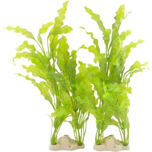 CNZ Aquarium Decor Fish Tank Decoration Ornament Artificial Plastic Plant 17.5-inch Java Fern, 2-Pack