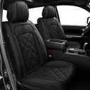AOMSAZTO Seat Covers Custom Fit for 2014-2021 Toyota Tundra Crewmax Double Cab Breathable Leather Truck Car Front Seat Covers Front Seats #68 Black, Tundra(2014-2021)