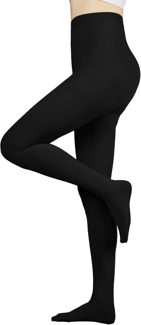 Compression Pantyhose for Women, 20-30mmHg Graduated Compression Stockings & Leggings, Closed Toe Support Hose Tights (Large, Black)