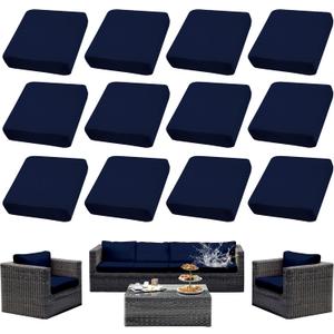 Outdoor Cushion Covers Set,12PCS Patio Furniture Couch Seat Slipcovers, Replacement for Sofa Sectional Chair(CoverOnly)
